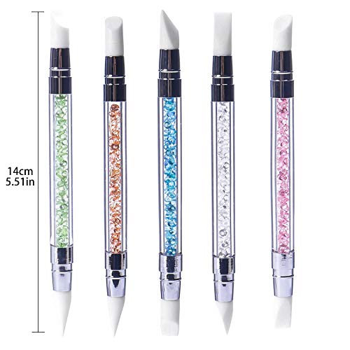 5 Piece Double-Pointed Silicone Nail Sculpting Pen Set